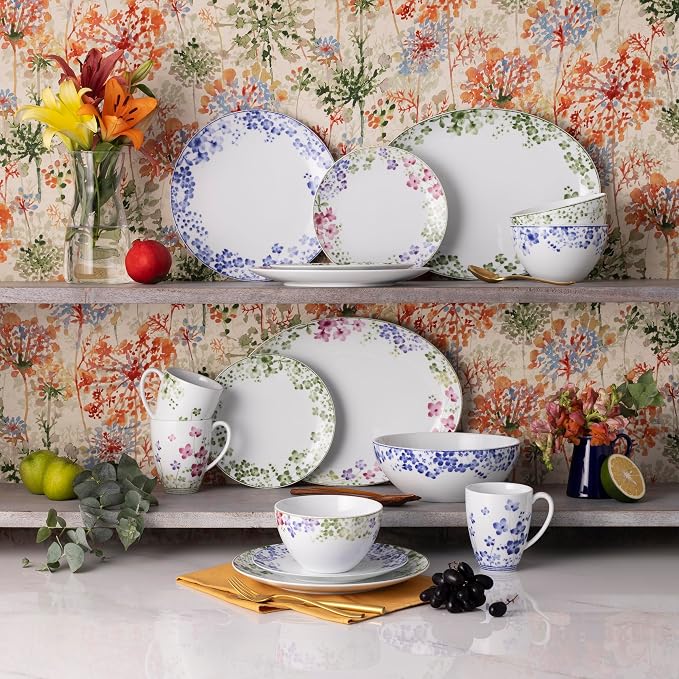 Noritake Bloomington Road Green 4-Piece Place Setting, Serving for 1