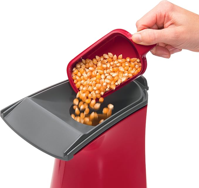 Presto 04863 Poplite Hot Air Popcorn Popper - Built-In Measuring Cup + Melts Butter,Easy to Clean,Built-In Cord Wrap,18 Cups,Red,(Pack of 2)