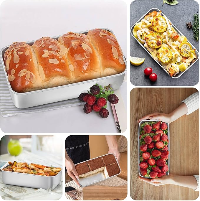 LIANYU 3 Pack Loaf Pans for Baking Bread and 15-Piece Cooking Kitchen Utensils Set with Holder, 9x5 Inch Bread Pan with Silicone Kitchen Tools Stainless Steel Handle