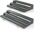 Jojocross Spice Rack Organizer for Cabinet, 3 Tier Expandable Spices Storage, Great for Kitchen Cabinets, Cupboard,Pantry and Countertop More(Gun-Gray, 2 PACKS/GUN-GRAY)