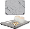 Spaceneat Diatomite Stone Drying Mat for Kitchen Counter - Rapid Moisture Removal - 15.7" x 11.8" Large Dish Drying Stone for Kitchen Sink - Diatomaceous Earth Quick Dry Dish Mat - Gray Marble