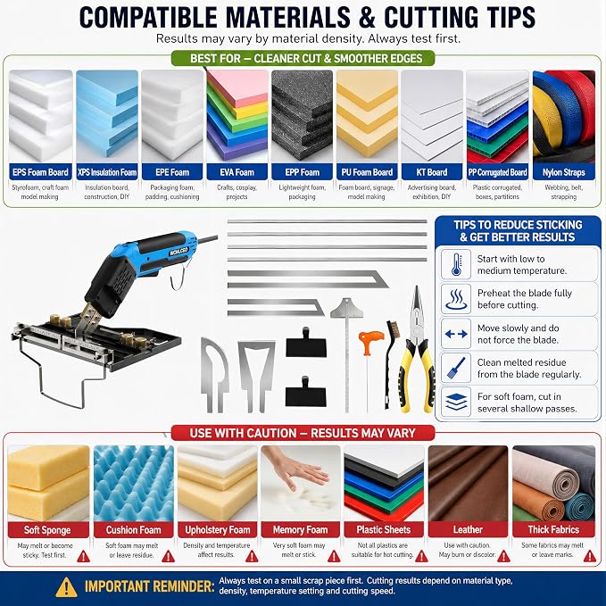 【New Model】 Foam Cutter Electric Hot Knife, Foam Cutting Tool Kit,Air Cooled 200W Styrofoam Cutting Tool Kit for Cutting Foam Board Insulation, EPP, EPS, XPS, EVA
