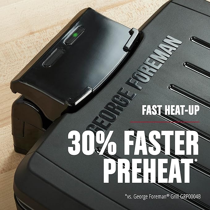 George Foreman® Fully Submersible™ Grill, NEW Dishwasher Safe, Wash the Entire Grill, Easy-to-Clean Nonstick, Black/Grey (Pack of 2)