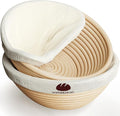 Superbaking Sourdough Starter Kit, 9" Round Banneton Bread Proofing Basket Set of 2, Sourdough Bread Baking Supplies, Sourdough Tools with Silicone Bread Sling, Bread Making Tools, Baking Gifts
