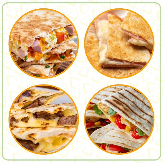 Nostalgia Taco Tuesday Quesadilla Maker – Fits up to 5½-Inch or Street Taco Sized Tortillas - 6-Wedge Cooking Surface - Perfect for Beef, Chicken, Veggie,& Cheese Quesadillas - Red