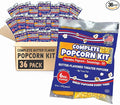 Premium America Popcorn Kit, 36 Packs for a 6oz Popper, Movie Theater & Popcorn Machine Kernels, Oil & Seasoning Packet, Bulk All in One