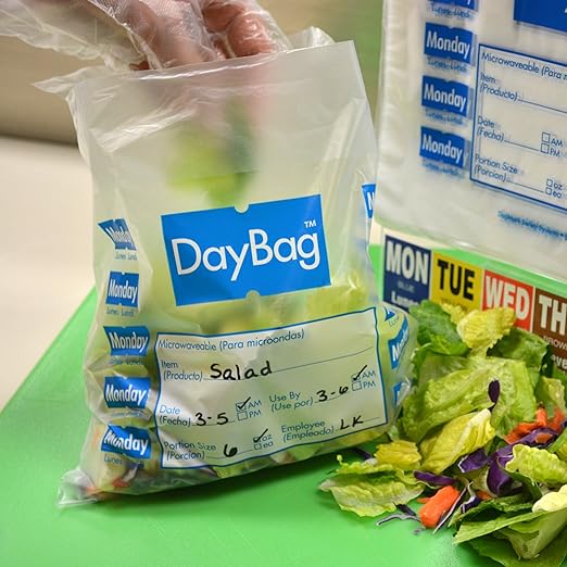 DayMark IT110201 Day of The Week Trilingual Portion Bag, Monday, 10" x 8.5", Blue (Pack of 2000)