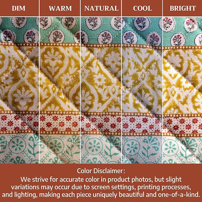 Maison d' Hermine Pot Holders 100% Cotton Heat Resistant Potholders 8" x 8" Hot Pads with Loop BBQ Cooking Baking Gifts for Mothers Day Handling Hot Pans Spring/Summer (Pack of 2, Provence)