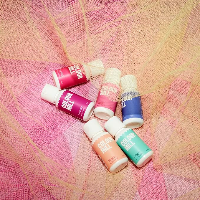 Colour Mill Oil Blend Food Coloring, Fairytale Pack - 20 Milliliters Each of 6 Colors: Candy, Fuchsia, Hot Pink, Peach, Tiffany and Violet