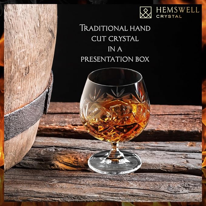 Brandy Snifter Single Cognac Glass - Small Brandy Snifters for Brandy or Whiskey - Cognac Balloon Glass Crystal 8.5oz - Glenrigg Design | Cognac Balloon Glass - European Crystal - 8.5oz - Glenrigg Design