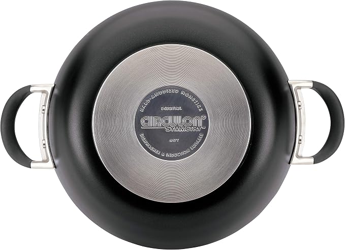 Circulon Symmetry Hard-Anodized Nonstick Induction Casserole Pan with Lid, 5.5-Quart, Black