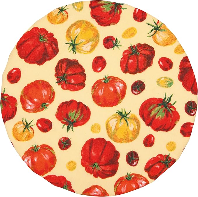 Now Designs Heirloom Tomatoes Bowl Covers Set of 2, DIA7.5in & DIA9.25in, Reusable