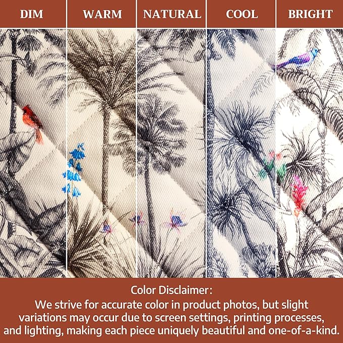 Maison d' Hermine Oven Gloves 100% Cotton Oven Mitt 7" x 13" with Loop Heat Resistant BBQ Cooking Gloves for Thanksgiving Christmas Decorations Baking Handling Hot Pans (Pack of 1, Amazonia)