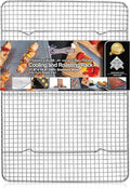 KITCHENATICS Half Sheet Wire Rack Rust Free Even Airflow 11.8 x 16.9 Inches | Fits inside a standard half sheet pan to lift food for even heat while baking, grilling or cooling