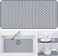Bestjing Silicone Sink Protectors for Kitchen Sink - 28.3"x 15.7" Kitchen Protector Accessory, Non-Slip Heat Resistant Mat for Bottom of Farmhouse Stainless Steel Porcelain (Gray)