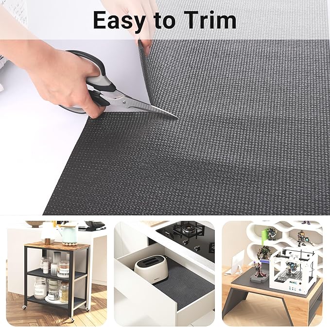 PABUSIOR Toolbox Liner 22" Wide: 3MM Thick Large Tool Box Drawer Liners for Under Sink - Non Slip Foam Heavy Duty Grip Cushion Cabinet Shelf Mats 22" W x 82" L Dark Gray