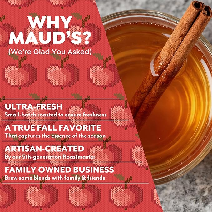 Maud's Hot Apple Cider Pods, 24 ct, Recyclable Single Serve Pods – Spiced Apple Cider Flavored Pod, Compatible with Keurig K Cups Maker