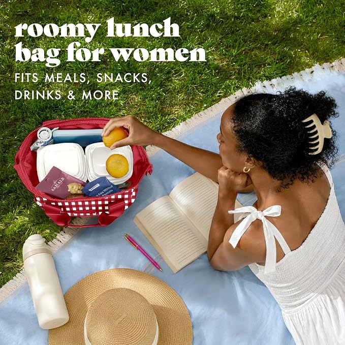 Fit & Fresh Remi Lunch Bag for Women Work – Neoprene Lunch Tote with Containers & Ice Pack, Reusable Meal Prep Lunch Box, Large Capacity, Machine Washable