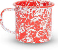 Crow Canyon Home Enamelware Mug, 12 ounce, Red/White Splatter (Set of 4)