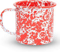 Crow Canyon Home Enamelware Mug, 12 Ounce, Red/White Splatter (Single)