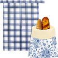 Reusable Beeswax Bread Bags - 2 Pack Bees Wax Homemade Sourdough Bread Storage Bags, Linen Cotton Large Beeswax Freezer for Home Kitchen Baking (Blue White Checkered, Flower)