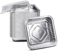 Fig & Leaf (35 Pack) 8” x 8” Square Baking Cake Pans with Plastic Dome Lids | Heavy Duty l Disposable Aluminum Foil Tins l Portable Food Containers l Perfect for Roasting Oven Toaster Cooking