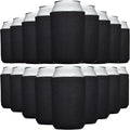 TahoeBay Bulk Blank Beer Can Cooler Sleeves (50-Pack) Sublimation Blanks for Vinyl Plain Soft Foam Can Sleeves Coolers for Soda Cans & Bottles Black, White, Assorted Solid Color (Black)