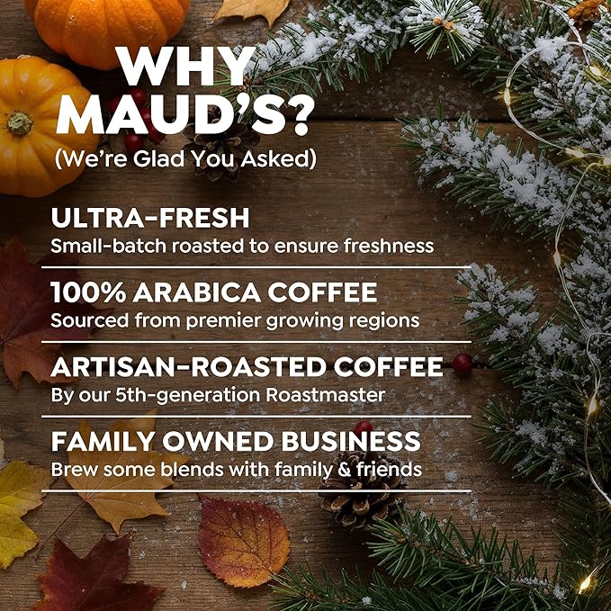 Maud’s Holiday & Fall Flavored Coffee Pods Variety Pack Bundle, 48ct, 11 Assorted Seasonal Flavors, Medium Roast Coffee in Single Serve Pods 100% Arabica Coffee, Compatible with Keurig K Cups Maker