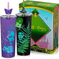 Dragon Glassware x Wicked: For Good 2-Pack 24 oz Vacuum Insulated Tumbler with Lid and Straw - Set of 2 Tumblers with 4 Straws and Toppers - Official Wicked Merch - For Good