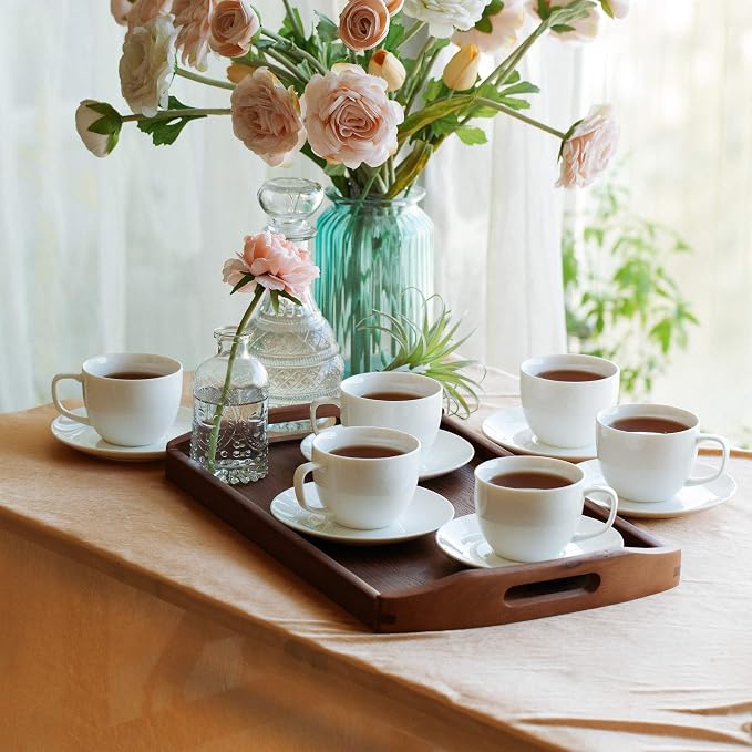 BTaT Royal Tea Set - 4 Porcelain Tea Cups (8oz), Pot (32oz), Creamer & Sugar Set
