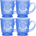 Vintage Hobnail Cobalt Blue Glass Mugs Set of 4 – 10oz