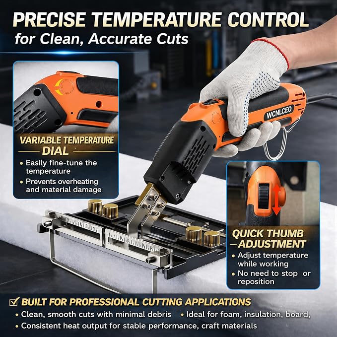 【New Model】 Foam Cutter Electric Hot Knife, Foam Cutting Tool Kit,Air Cooled 200W Styrofoam Cutting Tool Kit for Cutting Foam Board Insulation, EPP, EPS, XPS, EVA