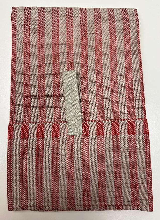 Vaxbo Lin 100% Linen Hand + Tea Towels | Made in Sweden | Different Sizes + Stunning Array of Colors - Storm + Little Storm (Red/Unbleached, Little Storm 35x50cm (13.8x19.5))