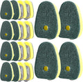 Sponge Dishwand Brush Refills for Scotch-Brite Dishwand - 20 Pack Dish Soap Non-Scratch Brush Refills for Nonstick Pots and Pans, Glass & Tubs（Green
