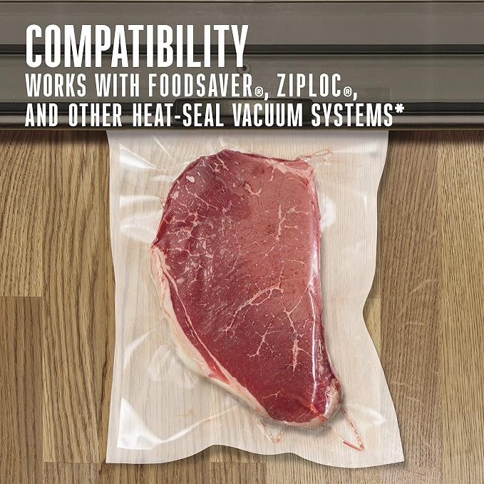 Weston Vacuum Sealer Bags, 2 Ply 3mm thick, for NutriFresh, FoodSaver & Other Heat-Seal Systems, for Meal Prep and Sous Vide, BPA Free, 11" x 16" (Gallon), 100 count, Clear (Pack of 6)