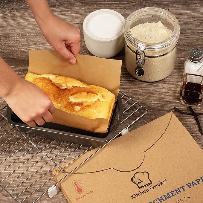 Parchment Paper Baking Sheets Unbleached Non-Stick Precut 12x16 Inches Will Not Curl Pack of 200