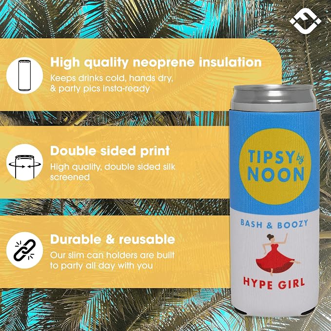 Slim Can Cooler - Hype Girl - Red