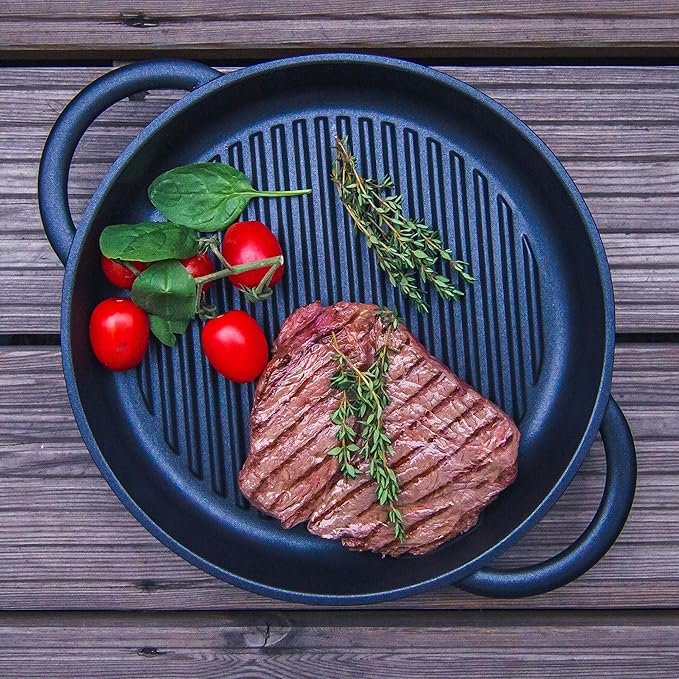 Jean-Patrique The Whatever Pan Cast Aluminum Griddle Pan for Stove Top - Lighter than Cast Iron Skillet Pancake Griddle with Lid - Nonstick Stove Top Grill Pan (11.8")