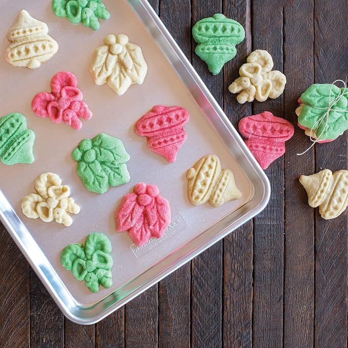 Nordic Ware Holiday Cookie Stamps (Set of 3), Sturdy Cast Aluminium Cookie Stamp Set, Cookie Press Set Made in the USA, Sturdy and Durable Biscuit Maker Press Set