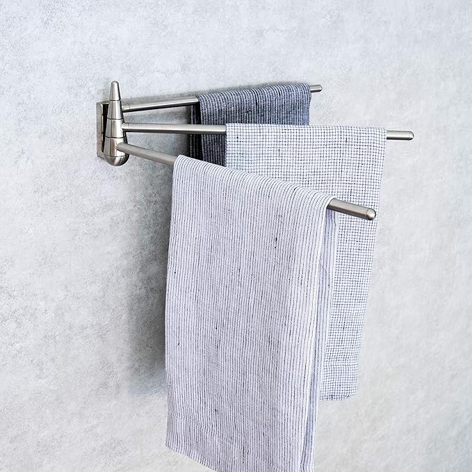 Better Houseware 2490 Wall-Mounted 3-Arm Stainless-Steel Towel Bar