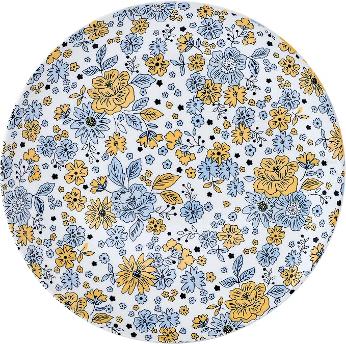 Pfaltzgtraff Vibrant Garden 12 Piece Floral Stoneware Dinnerware Plate Bowl Dish Set, Service for 4