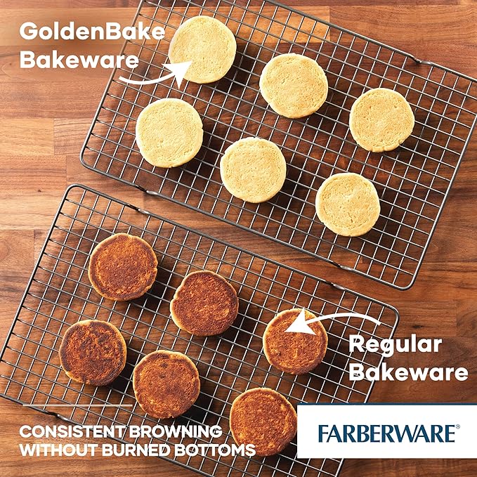 Farberware Golden Bake Bakeware Nonstick Round Cake Pan Set, 2-Piece, Gray