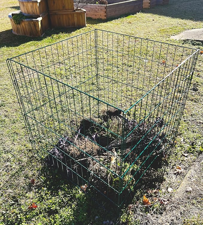 Bosmere K765 Wire Compost Bin – 30" x 30" x 30" Outdoor Composting Bin with Front Access Door, Easy-Assembly Garden Compost Container