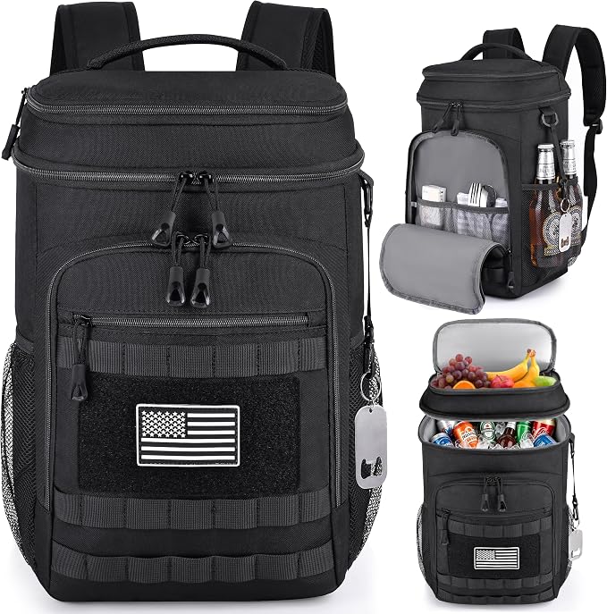 HILOMON Tactical Cooler Backpack, Insulated Leak Proof Dual Compartment Cooler Bag with MOLLE System