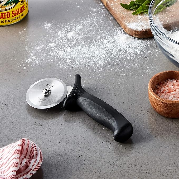 Mercer Culinary Millennia Pizza Cutter with Black Handle, 2.75 Inch Wheel, Stainless Steel