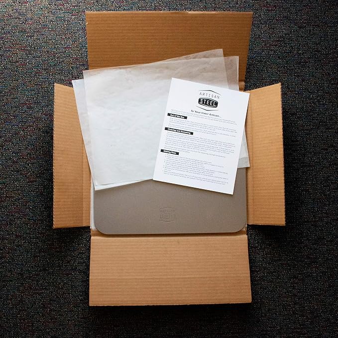 High Performance Pizza Steel Made in the USA - 16" x 14.25" (.25" Thick)